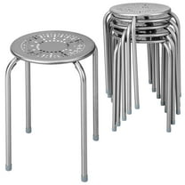 Giantex Multipurpose Stool Chairs, Metal Stool w/Dome, Stackable Backless Kitchen Stool for Indoor Outdoor Use, Grey