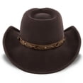thumbnail image 4 of Shetland - Walrus Hats Dark Brown Wool Felt Cowboy Hat - H7013, 4 of 5