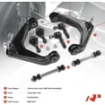 thumbnail image 2 of A-Premium 8Pcs Front Suspension Kit Upper Control Arm Ball Joint Tie Rod End Sway Bar Link Compatible with Chevrolet Silverado 1500 HD 2500 HD 3500 HD Suburban Avalanche GMC Sierra 2500 Yukon XL 2500, 2 of 9