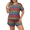 Colorful Gradient, variant on Women's Pajama Sets Summer Short Sleeve Round Neck Comfort Fit Printed Pattern Casual Sleepwear 1X-5X
