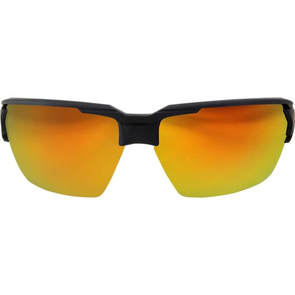 Pumori, Safety Glasses, Uncoated, Red Mirror Lens, Black Frame, Half-Frame