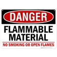 thumbnail image 1 of Danger Flammable Material No Smoking Or Open Flames Sign, 10x14 Inches, Rust Free .040 Aluminum, Fade Resistant, Made in USA by My Sign Center, 1 of 4