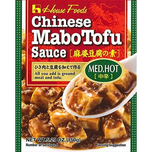 House Foods Chinese Mabo Tofu Sauce, Medium Hot, 5.29 oz, Liquid Sauce Mix, Contains Soy