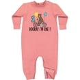 thumbnail image 2 of Inktastic 1st Birthday Bear on Bicycle 1 Year Old Baby Fleece Romper, 2 of 4