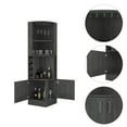thumbnail image 5 of Corner Bar Cabinet with Two-Doors and 12 Wine Glass Rack, Farmhouse Wine Bar Cabinet with 8 Cubbies for Bottles, Home Bar with 2shelves for Dining Room/Living Room/Kitchen, Grey, 5 of 9
