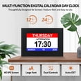 thumbnail image 2 of Jazeyeah 7 Inch Digital Alarm Clock with Date and Day of Week for Seniors-20 Alarms 20 Reminder Large Display Auto DST Perfect for Elderly, 2 of 9