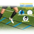 Blue Agility Ladder Speed Training Equipment Set, Includes 20ft Rungs