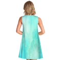 thumbnail image 2 of Bixox Cyan Mint Marble Print Women's Sleeveless A-Line Dress with Pockets, Casual Knee-Length Tank Dress for Summer-Small, 2 of 7