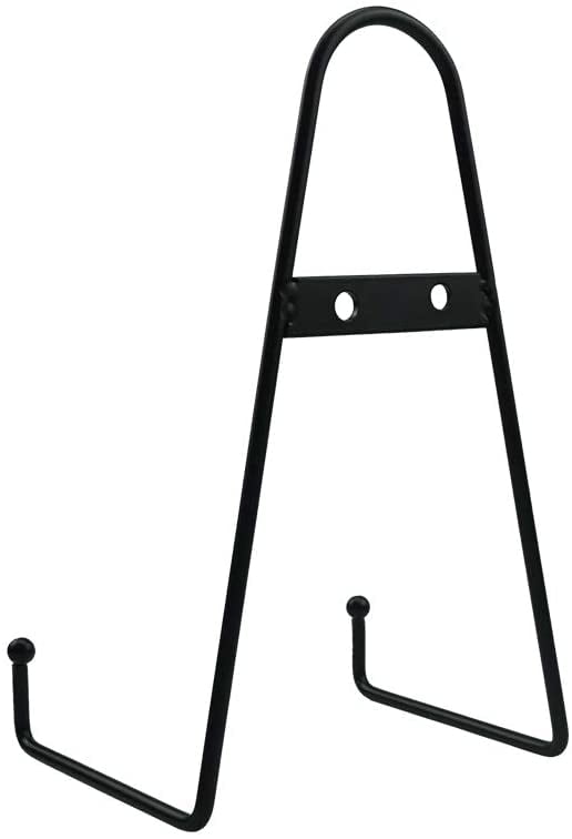 Artliving 8 Inch Large Black Metal Wall Mount Display Easel Plate Hanger Vertical Plate Stand Holders Picture Frame Stand for Wall