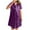 Purple, variant on Satin Nightgowns for Women Button Down Nightshirts Silk Sleepshirts Short Sleeve Boyfriend Sleepwear Pajamas Home Clothing