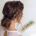 thumbnail image 2 of Ganga Única 1 Pc Pinzas de Pelo Cuadradas Grace Clip para Mujeres 3.46"x0.94"x0.71" Rosa Verde, 2 of 3