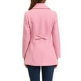 thumbnail image 3 of Unique Bargains Women's Turn-Down Collar Pockets Outwear Winter Coat XS Pink, 3 of 7