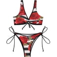 thumbnail image 2 of Dreamtimes Exotic Flowers Bikinis Swimsuit Set for Women Swimwear Triangle Bathing Suit Tie String Thong, X-Large, 2 of 7