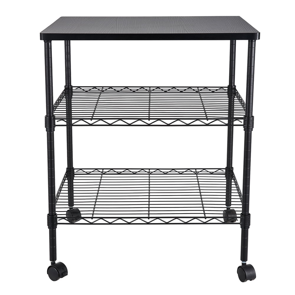 Kepooman 3-Tier Mobile Printer Stand Kitchen Rolling Utility Microwave Cart for Home Office, Black Kepooman 3-Tier Mobile Printer Stand Kitchen Rolling Utility Microwave Cart for Home Office, Black