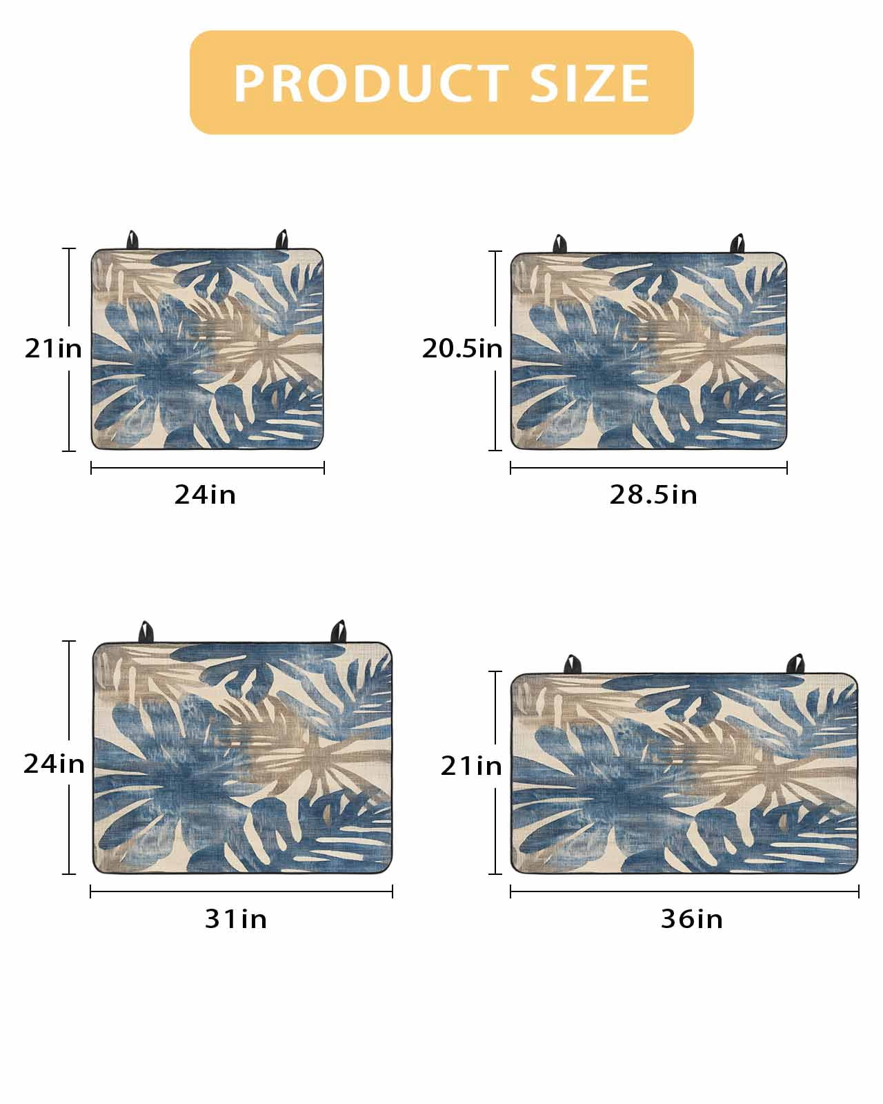 nqOlkjepod Large Induction Cooktop Protector Mat 36"x21", Blue Brown Palm Leaf Stove Top Covers for Electric Stove, Summer Farmhouse Botanical Stove Burner Cover Mats, Glass Top Stove Cover
