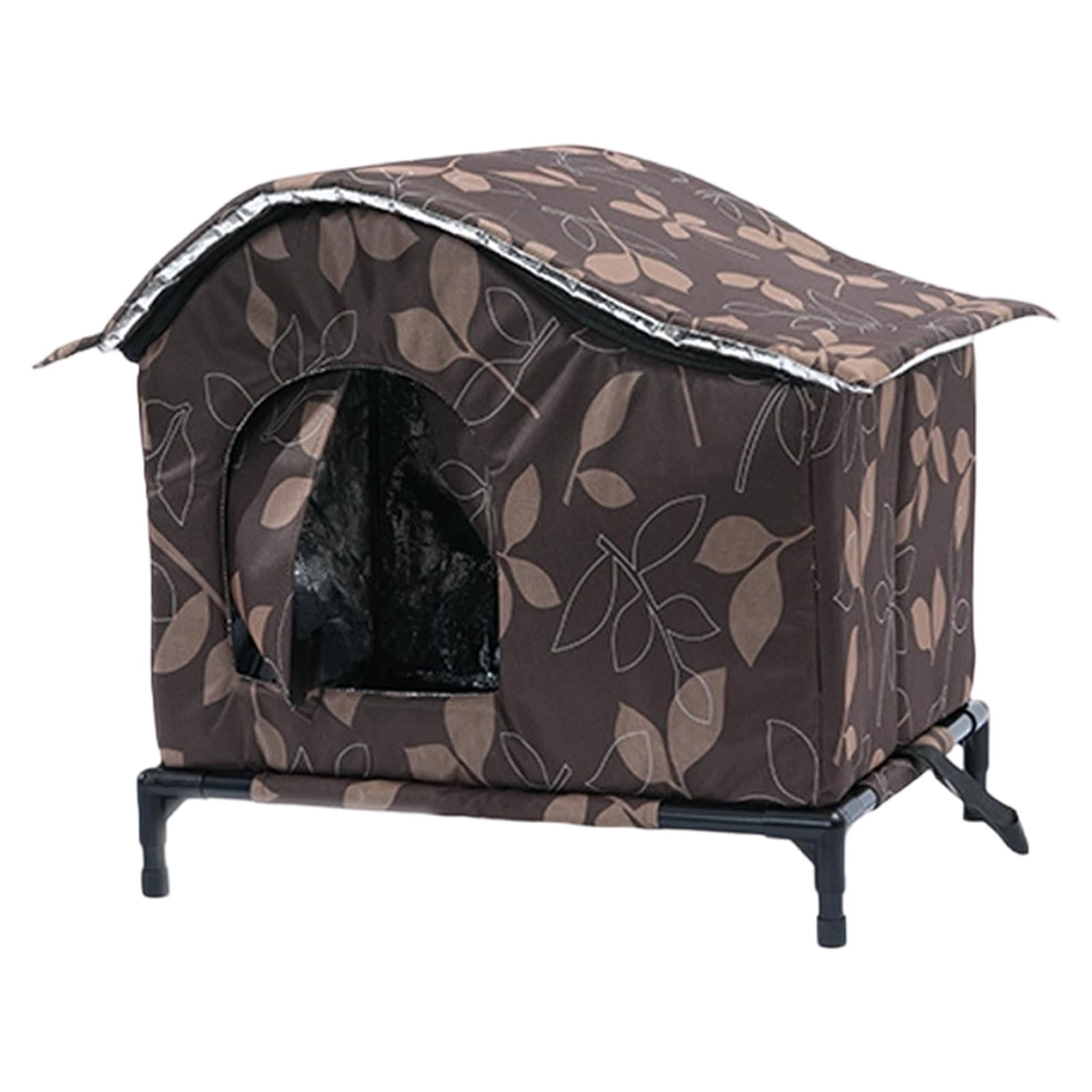 Bothyi Outdoor Cat Enclosure Waterproof Insulated Oxford Cloth Pet House with Windproof 50cmx39cmx46cm