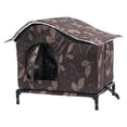 thumbnail image 2 of Casa para gatos al aire libre, refugio cálido y oculto, cortina resistente al viento, recinto impermeable para 60 cm x 45 cm x 52 cm, 2 of 9