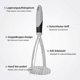 thumbnail image 3 of Potato press, potato masher, manual potato press, stainless steel potato masher for mashed potatoes, fruits and vegetables (gray), 3 of 5