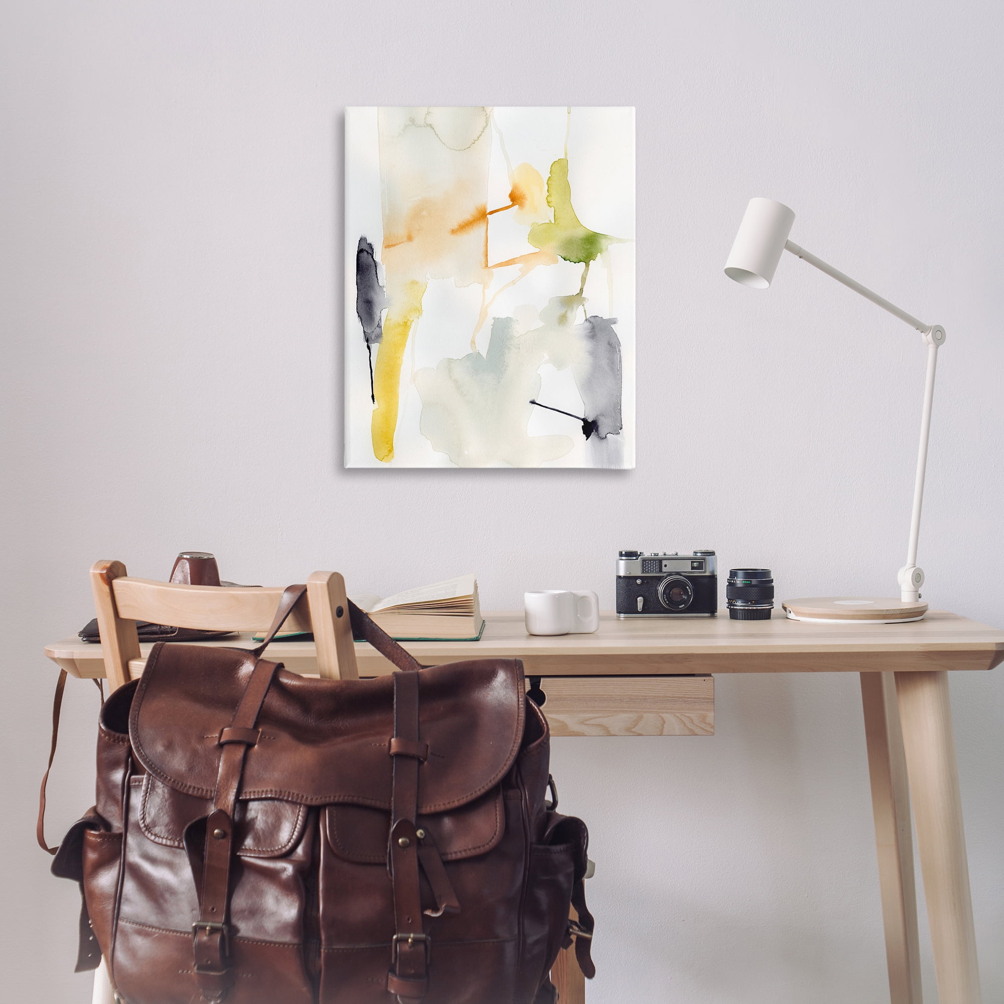 Stupell Industries Soft Watercolor Splashes Abstract Painting Wrapped Canvas Art Print Wall Art, 30 x 40