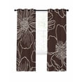 thumbnail image 7 of Brown Flowers Blackout Curtains for Bedroom/Living Room, Spring Floral Botanical Modern Art Thermal Insulated Kitchen Drapes with Grommets, Light Blocking Window Treatment, 2 Panels 52" x 96", 7 of 7