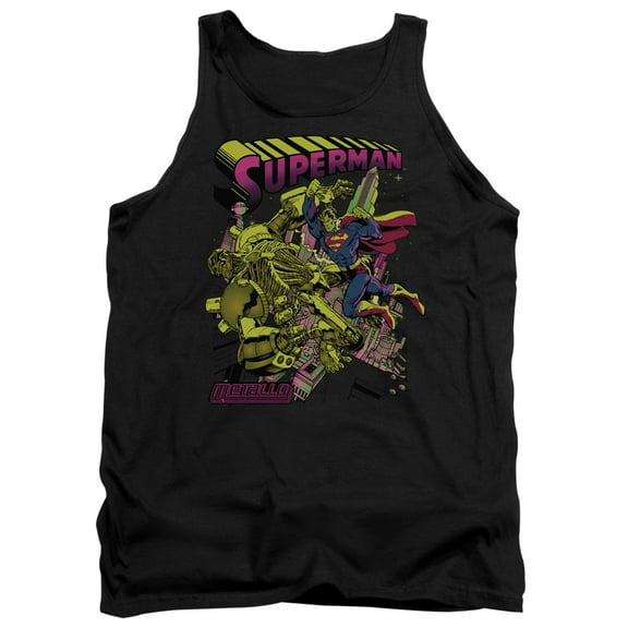 Superman Versus Metall T-Shirto Blacklight Adult Tank Top Black