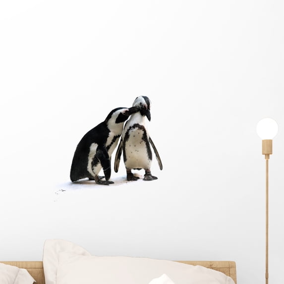 Penguin Couple Wall Decal by Wallmonkeys Peel and Stick Graphic (18 in W x 18 in H) WM83212