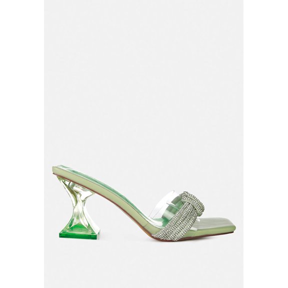 Hiorda Rhinestone Knotted Spool Heel Sandals