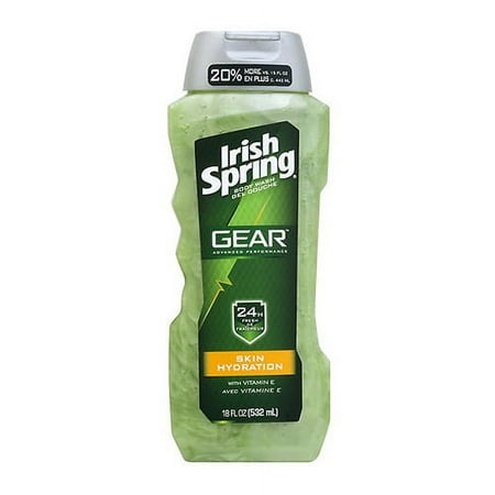 Irish Spring Gear Advanced Performance Body Wash Hydrating, 18 oz, 6 Pack