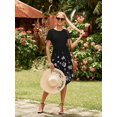 thumbnail image 2 of Vestido Simier Fariry para mujer, verano, trabajo, casual, floral, negro, 2 of 5