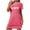 Hot Pink, variant on Wdfiry Womens Nightgown Sleepwear Pajamas Woman Printed Short Sleeve Round Neck Sleep Dress Nightshirt