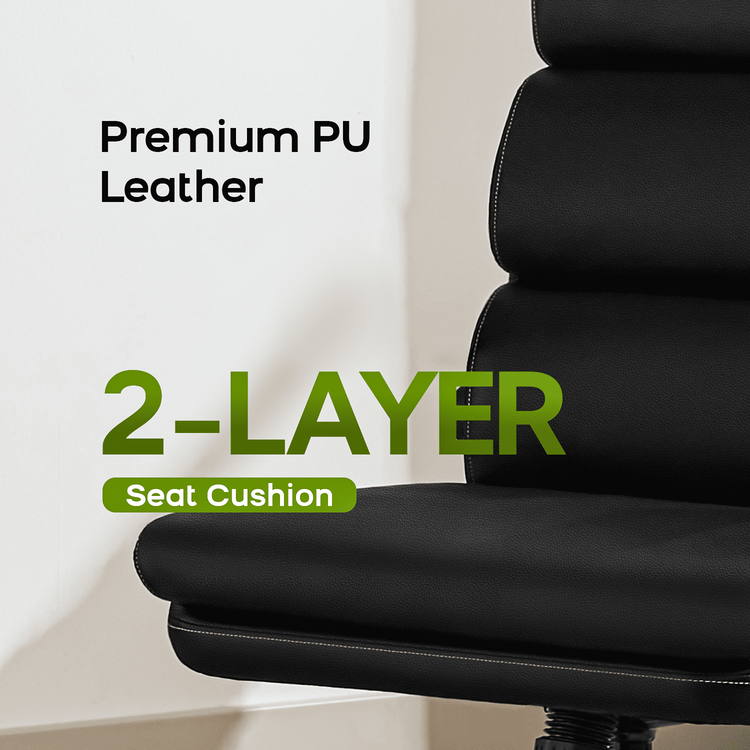 TMV Ergonomic High Back Gaming Chair - Adjustable Desk Office Chair with Lumbar Support, Perfect as Computer Desk Chair with Foot Rest Ring，Black