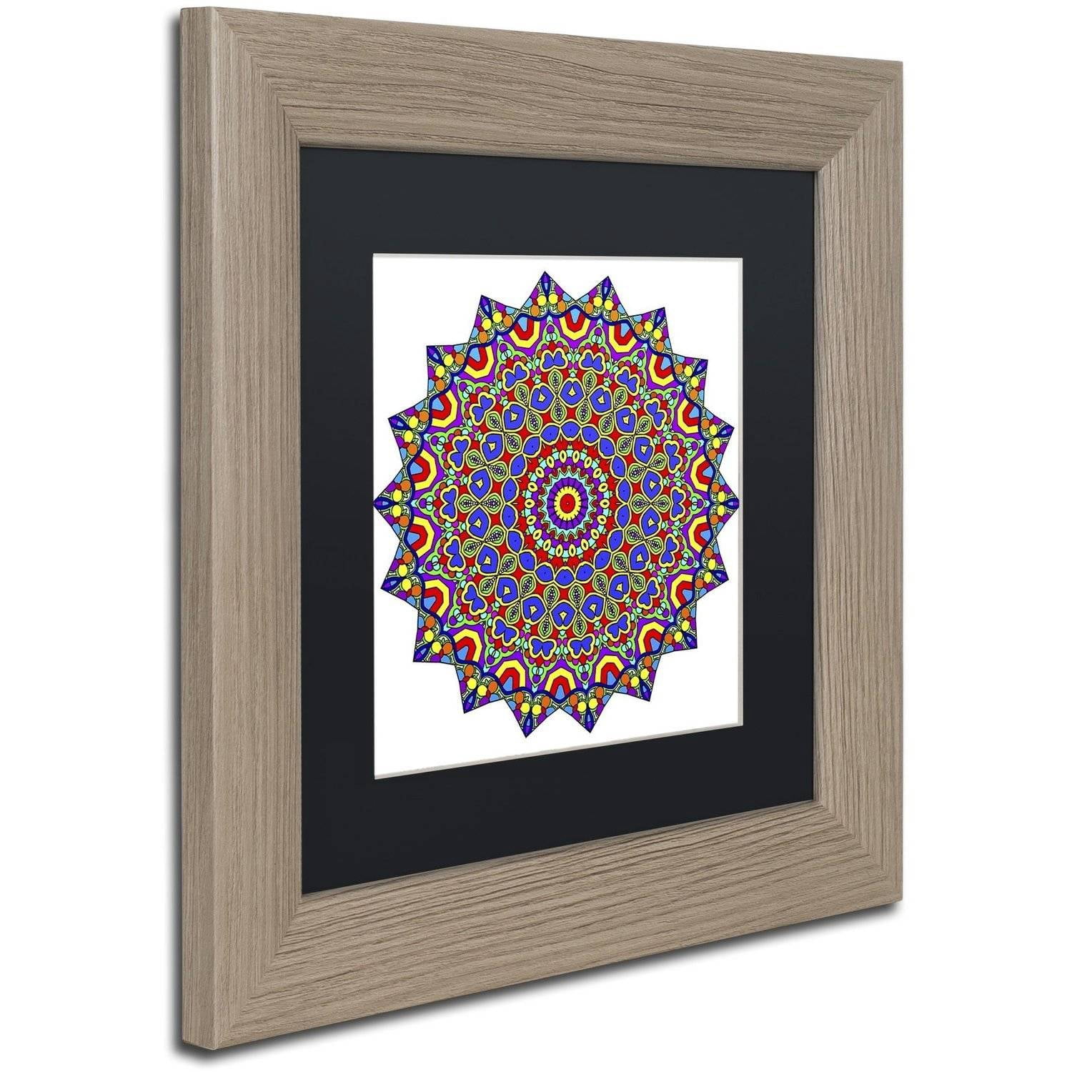 Trademark Fine Art "Stars Mandala Beautified" Canvas Art by Kathy G. Ahrens, Black Matte, Birch Frame