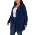 thumbnail image 3 of Orvis Womens Cardigan Sweater Chenille Pockets Soft Open-Front Midweight (Blue,X-Large), 3 of 6