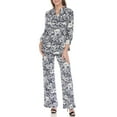 thumbnail image 2 of White Mark Casual Floral Print 3/4 Sleeve Blouse and Palazzo Pant Clothing Set, 2-Piece, Women's, 2 of 7