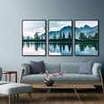 thumbnail image 2 of IDEA4WALL Framed Wall Art Print Set High Contrast Mountain & Lake Reflection Nature Wilderness Photography Realism Rustic Scenic Colorful Ultra for Living Room, Bedroom, Office - 16"x24"x3 Black, 2 of 4