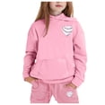 thumbnail image 2 of LUOGENLI Outfits Rompers for Girls 10-12 Purple Reindeer Girls' Hoodie Set Children's Two Piece Set Medium and Small Children's Solid Color Long Sleeved Hoodie and Sweatpants 2-3 Years, 2 of 5