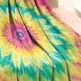 thumbnail image 3 of Colorful Rainbow Tie Dye Spiral Pattern Blanket,Comfortable Soft Flannel Throw Blanket,All Season,Warm Lightweight Blankets for Sofa Bed Couch Living Room Chair,30"x40", 3 of 4