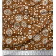 thumbnail image 1 of Soimoi Cotton Voile Fabric Leaves & Floral Artistic Printed Fabric 1 Yard 42 Inch Wide, 1 of 1
