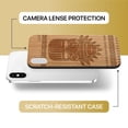 thumbnail image 6 of Case Yard Wooden Case Outside Soft TPU Silicone, Slim Fit Shockproof Wood Protective Phone Cover for Girls Boys Men and Women, Supports Wireless Charging Maya Mask Design case for iPhone-XS-Max, 6 of 7