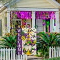 thumbnail image 4 of Sonernt Welcome Mardi Gras Gnome Garden Flag, Carnival Purple Yellow Green Yard Outside Decorations 12x18 Inch, 4 of 6