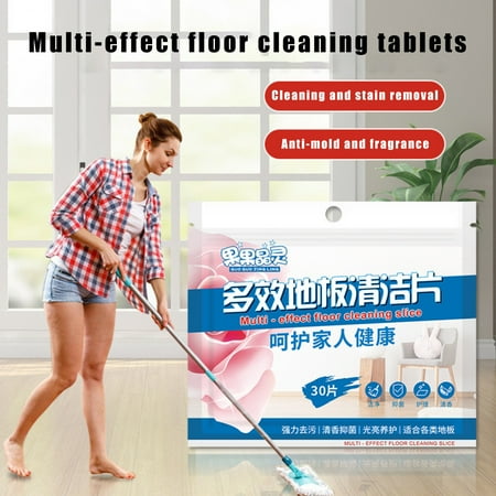 

opvise 30Pcs/Bag Cleaning Sheets Widely Used Dissolvable Paper Powerful High Efficiency Low Foaming Clean The Floor No Fluorescent Agent Wiping Wooden Floor Tiles Sheet for Home E