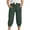 Dark Green, variant on Girls Linen Capri Pants - Summer Loose Joggers Elastic High Waist Beach Capris Casual Cropped Trousers with Pockets for Kids Youth,Age 4-15 (Brown/150)