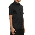 thumbnail image 4 of Unique Bargains Men's Button Down Short Sleeves Cotton Polka Dots Shirt S (US 34) Black, 4 of 7