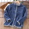 thumbnail image 2 of Teen Boys Girls Long Sleeve Zipper Sweatshirt Winter Solid Fleece Jacket Thicken Warm Outwear 4t 12t Sport Coat, 2 of 4