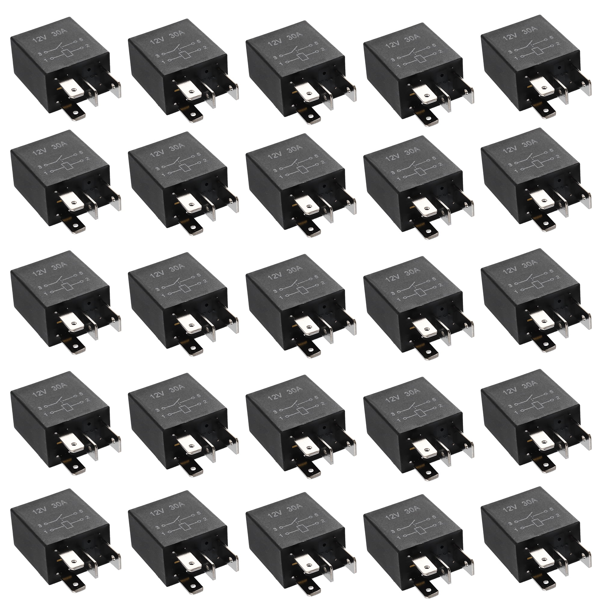 Relè per auto DC 12V 30A 4 pin Relè fusibile per auto e moto Contatti
