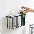 thumbnail image 3 of Self-Adhesion Kitchen Bathroom Iron Basket Bin Storage Rack Mesh Organizer  BK, 3 of 6