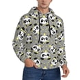 thumbnail image 2 of Naloa Panda With Crown And Stars Men's Casual Hooded Collar Drawstring Hoodies Pullover Sweatshirts Casual Long Sleeve Shirts-4X-Large, 2 of 7