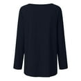 thumbnail image 4 of Blue Women's Long Sleeve T-shirt, Long Shirt Women'S Long Sleeve Oversize Basic Long Sleeve Pullover Tunic Crew Neck V Neck Long Sleeve Top Casual Plain Tops Spring Summer Cotton Blouses Long Sleeve,W, 4 of 7