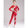 thumbnail image 2 of YiZYiF Kids Girls Full Body Gymnastics Leotard One Piece Ballet Dance Unitard Ice Skating Jumpsuit Red&Burgundy 14, 2 of 7