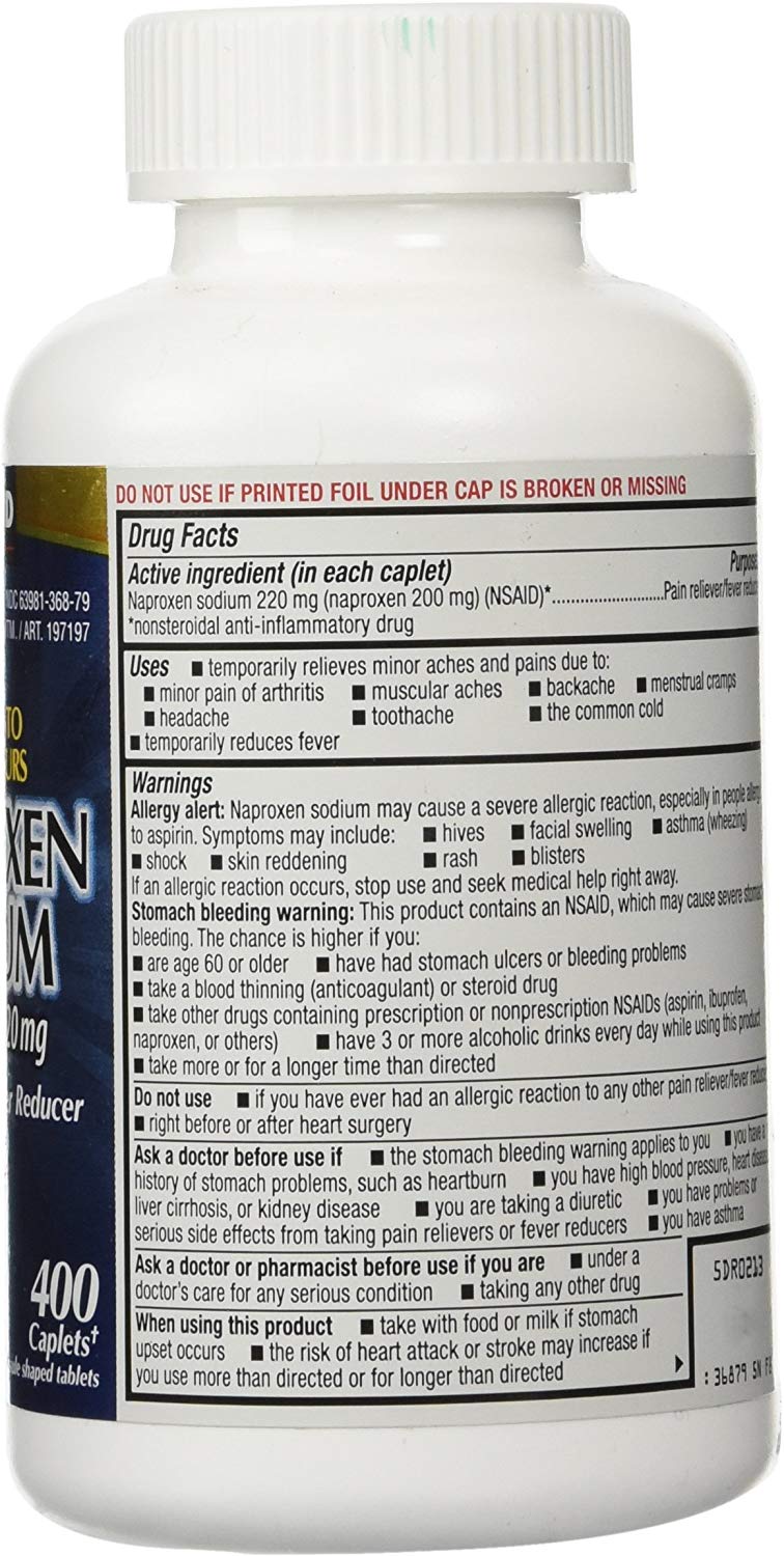 Buy Kirkland Signature Naproxen Sodium 220 mg., 400 Caplets Online at
